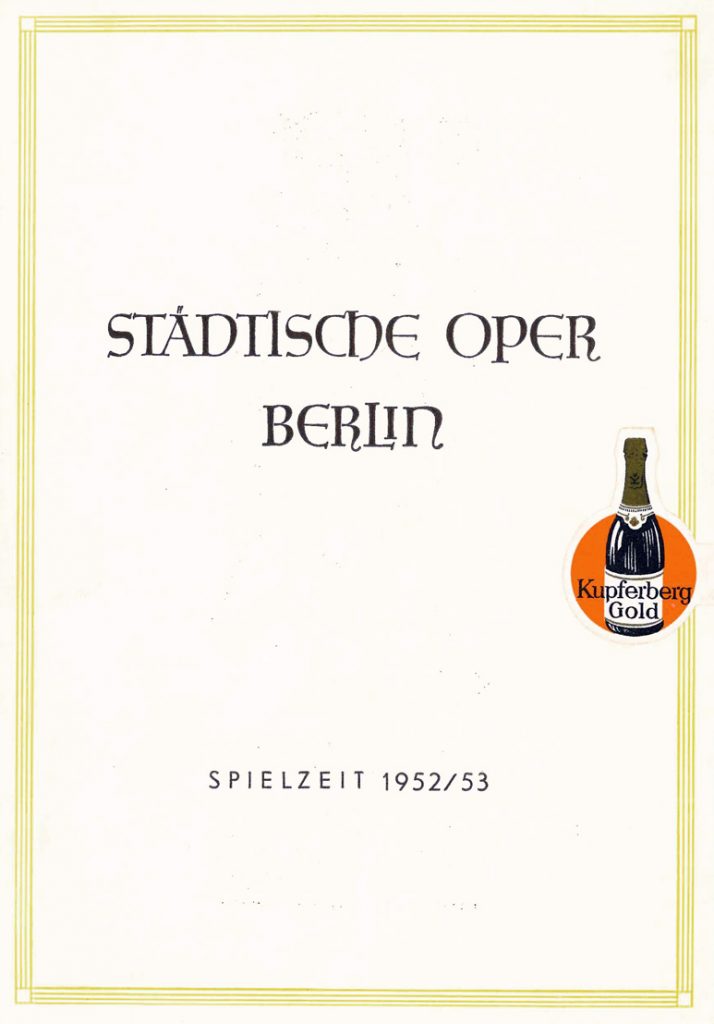 Deckblatt Programmheft der Städtischen Oper Berlin (West), Spielzeit 1952/53 zu Albert Lortzing: Zar und Zimmermann, Inszenierung: Fritz Dittgen, Vorstellung am 08.04.1953, LAB F Rep. 129, Nr. 2213